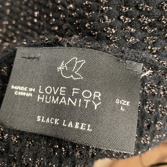Love for Humanity Long Cardigan Women’s open front Sweater Black label Simple L - Picture 7 of 8
